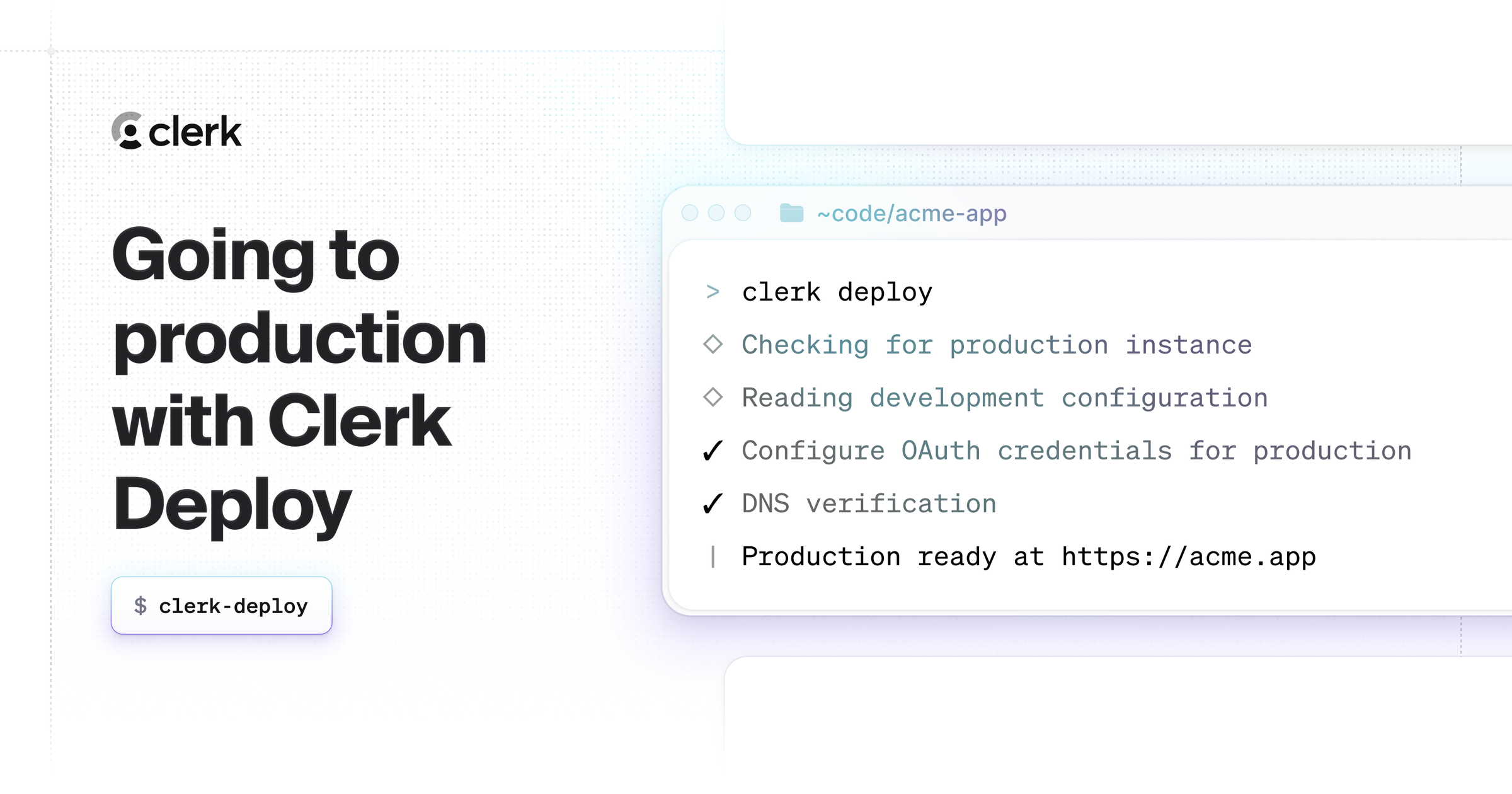 Clerk Deploy